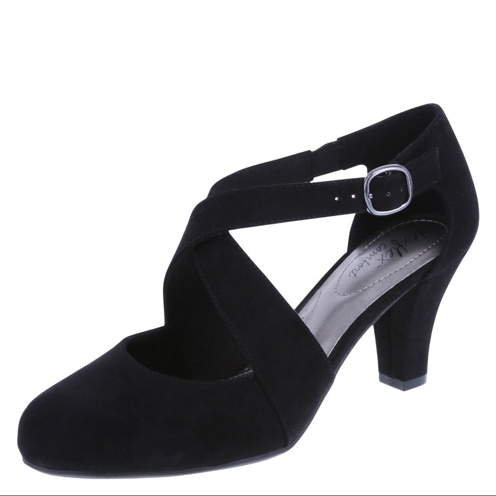 Black Crossover Strap Heels